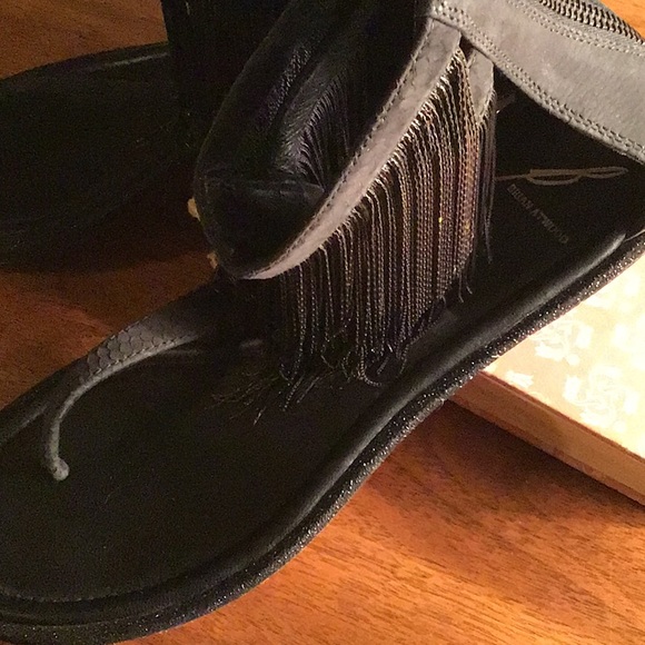 Brian Atwood “Casanova” Chain Fringe Flat Sandals - Picture 9 of 10